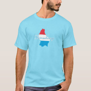 Modern Luxembourg luxembourgish Flag Map Souvenir T-Shirt