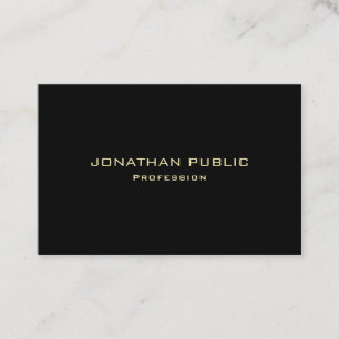 Modern Luxurious Professional Elegant Gold Text Business Card
