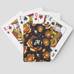 Modern Luxury Big Gold Rose Collection Playing Cards
