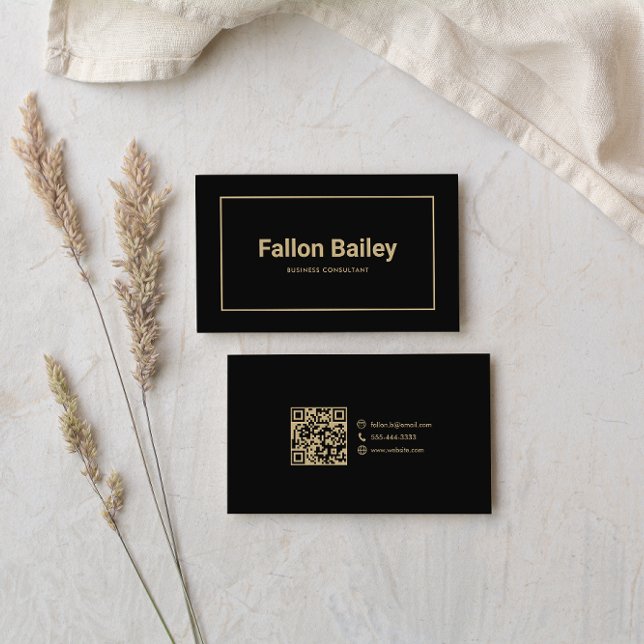 Modern Luxury Black and Gold Business Consultant Business Card (Creator Uploaded)