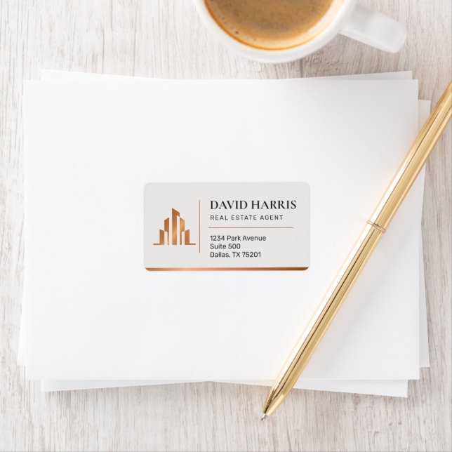Modern Luxury Black & Copper Real Estate Label (Insitu)