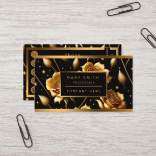 Modern Luxury Boho Gold Rose Collection Business Card
