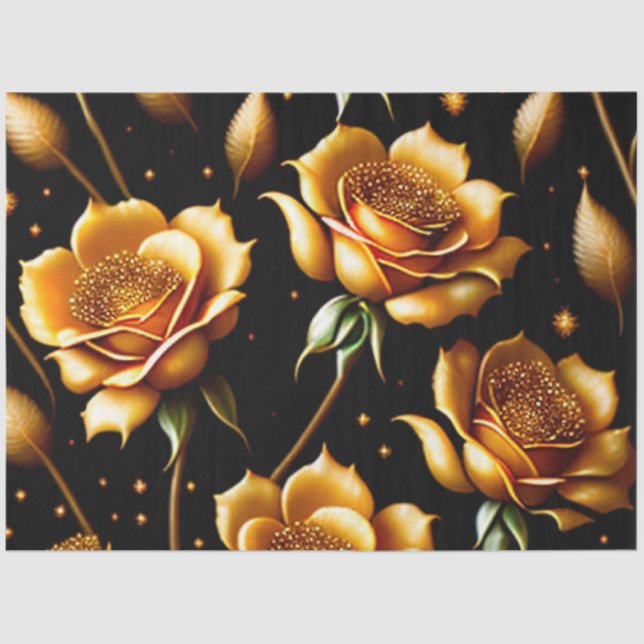 Modern Luxury Boho Gold Rose Collection Tissue Paper (Front)