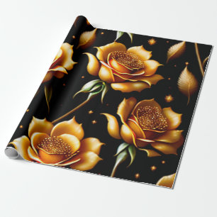 Modern Luxury Boho Gold Rose Collection Wrapping Paper