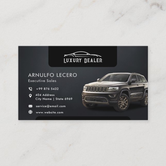 Modern Luxury Car Dealer | Minimalist Business Card (Front)