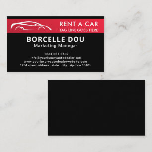 Modern Luxury Car Rent   Minimalist Business Card