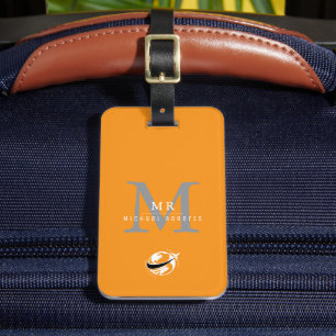 Modern Luxury Custom Monogram, Name Luggage Tag