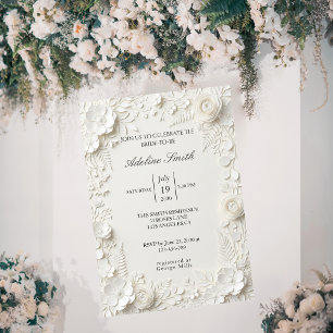 Modern Luxury Floral Elegant Bridal Shower Invitation