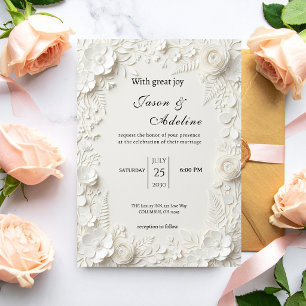 Modern Luxury Floral Wedding Invitation