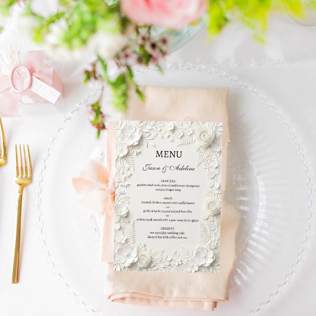 Modern Luxury Floral Wedding  Menu (Creator Uploaded)