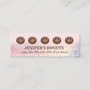 Modern luxury glittery doughnuts homemade bakery mini business card