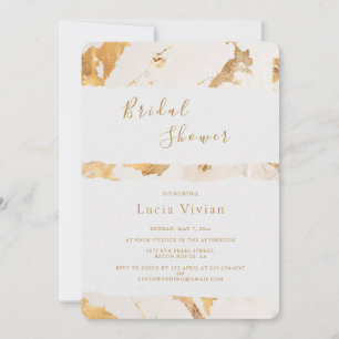 Modern Luxury Gold Abstract Bridal Shower Invitation