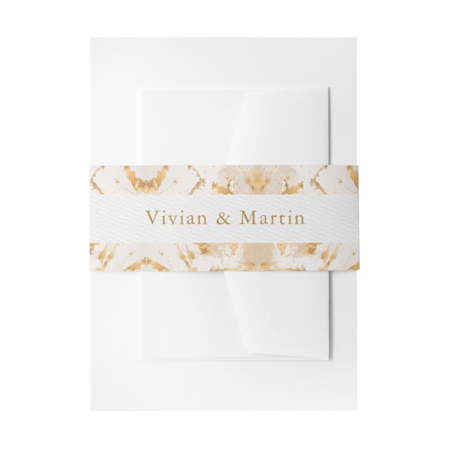 Modern Luxury Gold Abstract  Invitation Belly Band (Front Example)