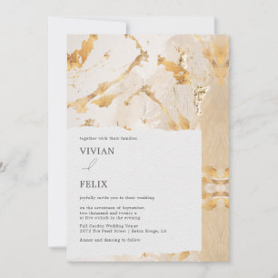 Modern Luxury Gold Abstract Wedding Invitation