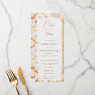 Modern Luxury Gold Abstract Wedding Menu Card