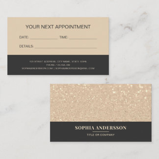 Modern Luxury Gold Glitter Appointment Card