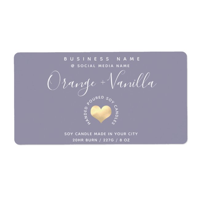 Modern luxury gold heart typography  candle  (Front)