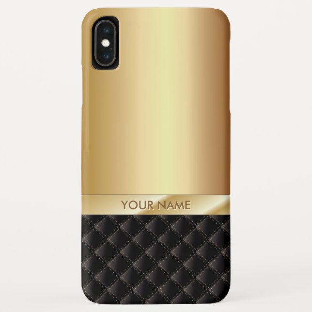 Modern Luxury Gold with Custom Name Case-Mate iPhone Case (Back)