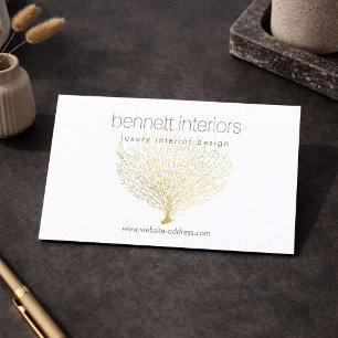 Modern Luxury Interior Designer Minimal Gold Business Card