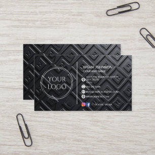Modern luxury matte black custom logo social media business card