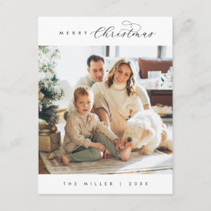 Modern Luxury, Merriest Christmas Family Photo Postcard