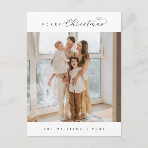 Modern Luxury, Merriest Christmas Family Photo Postcard