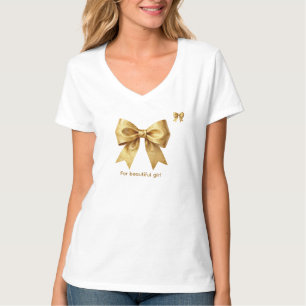 Modern Luxury Metallic Sparkle Bow Decorative Pill T-Shirt