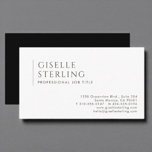 Modern Luxury Minimalist Professional Black White Business Card