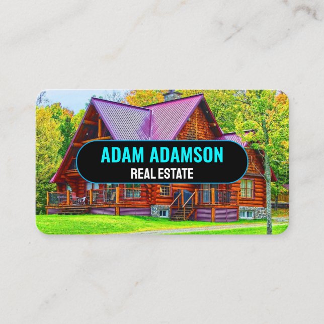 Modern Luxury Real Estate (QR Code) House Realtor Business Card (Front)