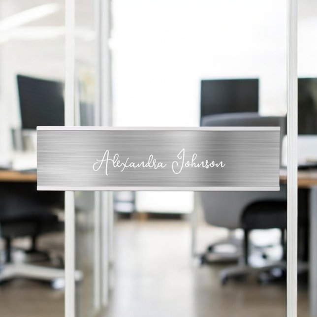 Modern Luxury Silver Business Foil Modern Door Sign (Creator Uploaded)
