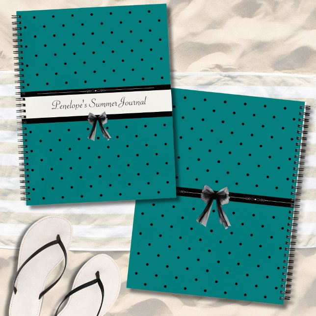 Modern Luxury Teal Monogram Summer Travel Journal (Bold, boutique, and perfectly teal—a 360-degree look at your next favorite summer accessory.)