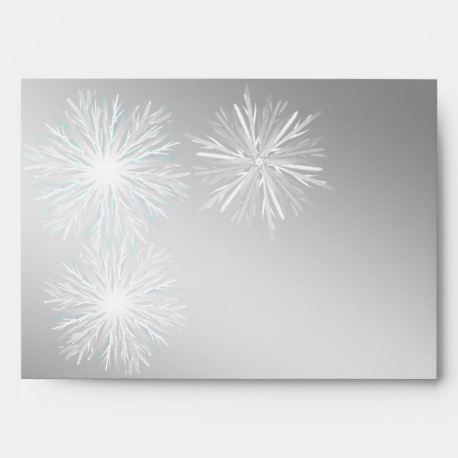 Modern luxury watercolor  snowflakes Holiday Envelope (Front)