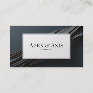 Modern Luxury Wave Black and Copper Business Card