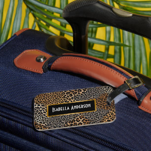 Modern Luxury White Leopard Elegant Collection Luggage Tag