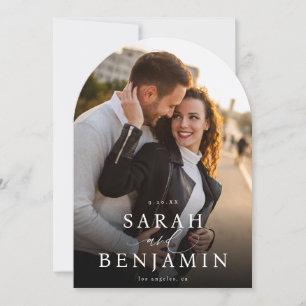 Modern M Photo Vertical Chic Save the Date 2 Arc Invitation