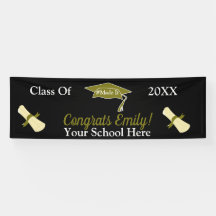 Modern #MadeIt Gold Black Personalised Graduation