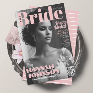 Modern Magazine Cover Bridal Shower Invitation