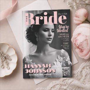 Modern Magazine Cover Bridal Shower Invitation