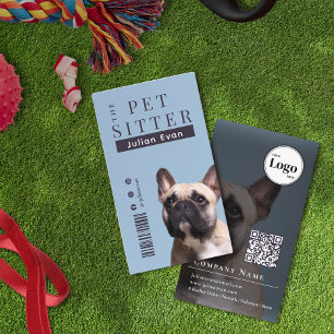 Modern Magazine Cover Dog Trainer Pet Sitter Business Card