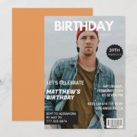 Modern Magazine Cover for him 39th birthday