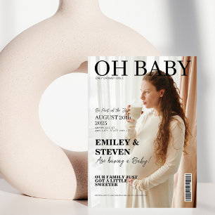 Modern magazine cover photo Baby shower Invitation