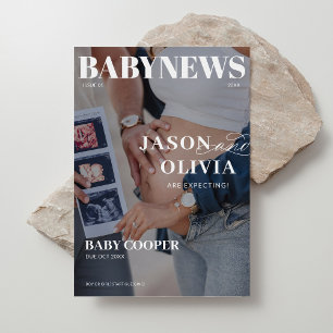 Modern Magazine Cover Pregnancy Announcement