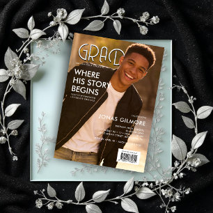 Modern Magazine Editorial Graduate Photo TMF26 Acrylic Invitations