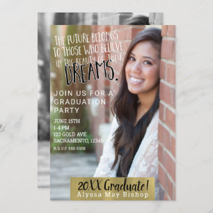 Modern Magazine Full Picture Photo Graduation Invitation