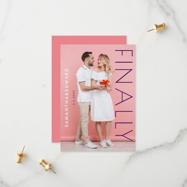 Modern Magazine Look Finally Photo Save The Date (Front/Back In Situ)