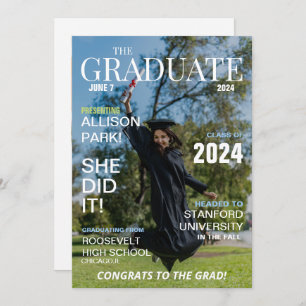 Modern Magazine Photo Graduation Invitation