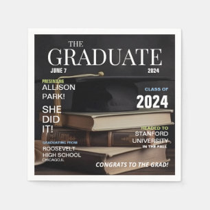 Modern Magazine Photo Graduation  Napkin