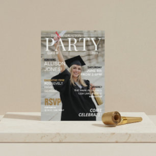 Modern Magazine Photo Graduation Party Invitation