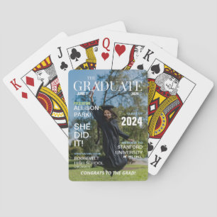 Modern Magazine Photo Graduation  Playing Cards