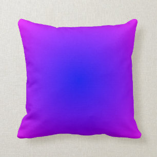 Modern Magenta and Bright Blue Radial Gradient Cushion